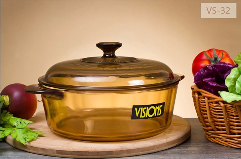 美国康宁锅晶彩透明锅玻璃锅vs