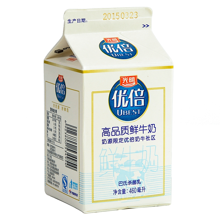 【天顺园店】光明优倍屋顶装高品质鲜牛奶460ml (编码:292344)