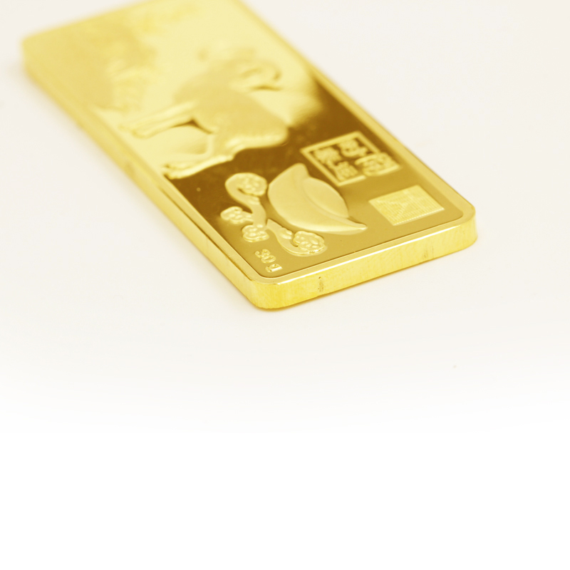 周大福金羊报福千足金工艺金条 30g