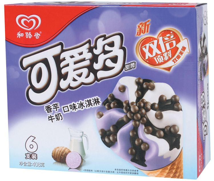 【天顺园店】和路雪可爱多甜筒香芋牛奶408g(编码:495053)