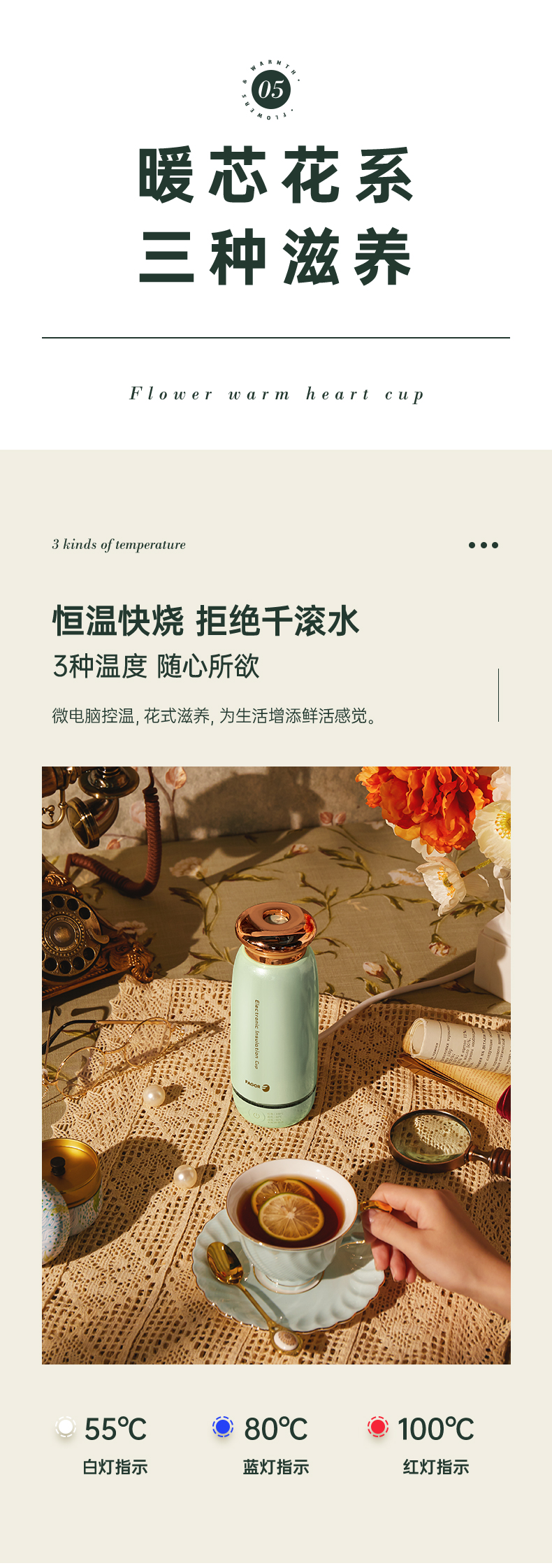 fagor法格便携式电热水杯保温旅行迷你养生杯tk350