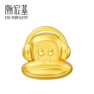 潮宏基 Paul Frank（大嘴猴）24K纯帅系列 爱乐者 3D硬金 黄金/足金串珠