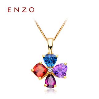 ENZO   18K黄金石榴石紫晶黄晶托帕石吊坠（不含链）