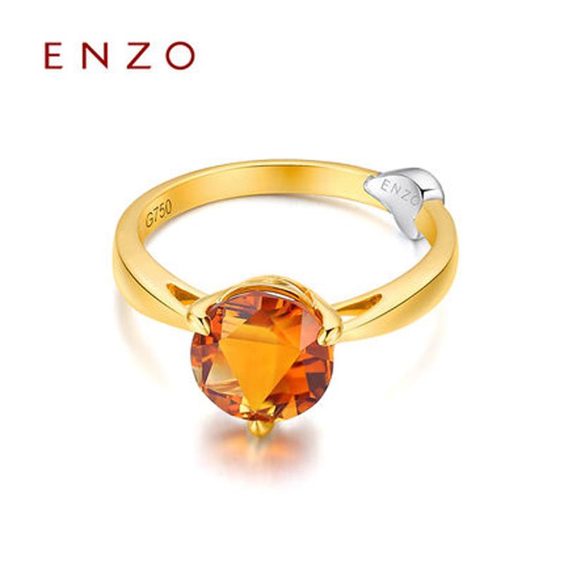 enzo 18k黄金三爪镶嵌彩宝宝石女戒