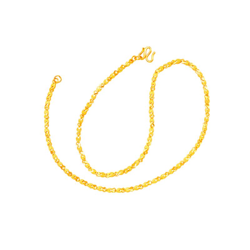 奇妙鱼骨黄金足金项链