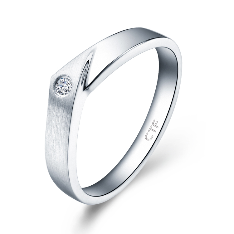 周大福perfect love情约pt950铂金钻石戒指