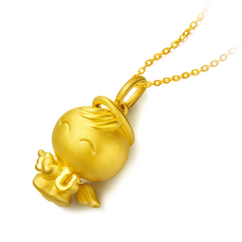 周大福福星宝宝健康宝宝黄金足金吊坠