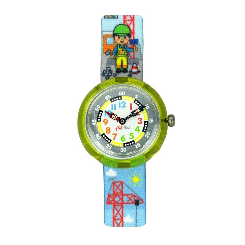 swatch/斯沃琪手表 卡通石英儿童表 小小工程师zfbnp057