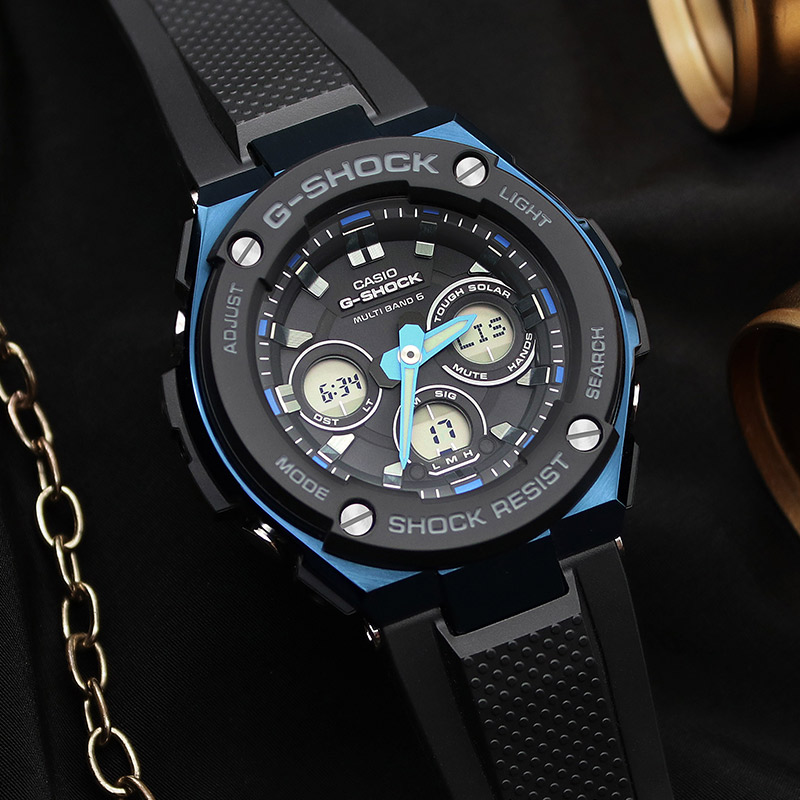 【预售】casio卡西欧手表男g-shock运动太阳能电波 gst-w300g-1a2