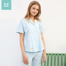 爱帝2020年春夏新品女式印花**短袖长裤家居服套装