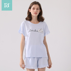 爱帝2020年春夏新品女式印花短袖短裤家居服套装