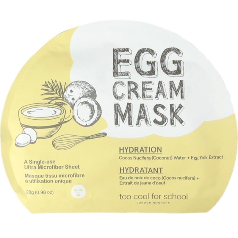toocoolforschool鸡蛋面膜黄色单片装补水保湿