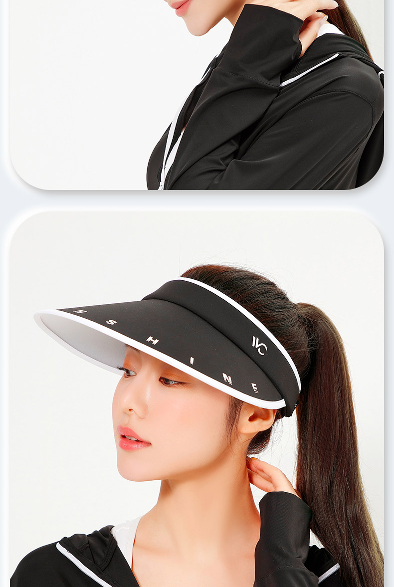 韩国vvc新款防晒帽夏季女韩版时尚字母遮阳帽防紫外线太阳帽小字母款