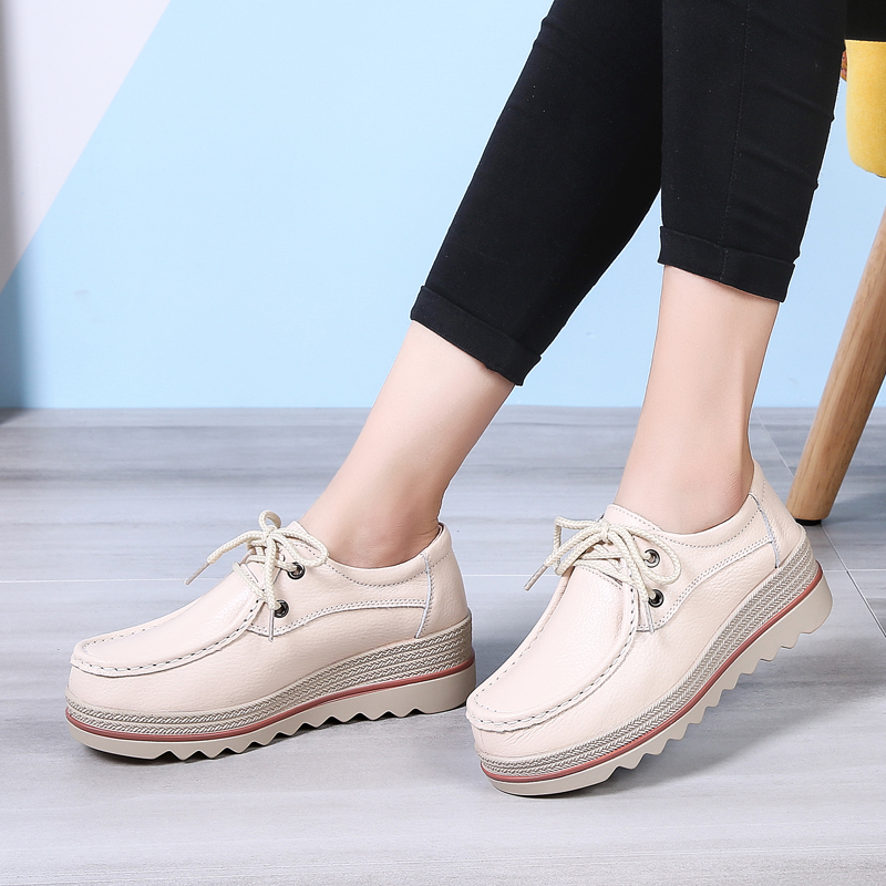 卡狮品女鞋皮鞋休闲鞋商务牛皮鞋女士正装职业潮流时尚舒适透气简约yb