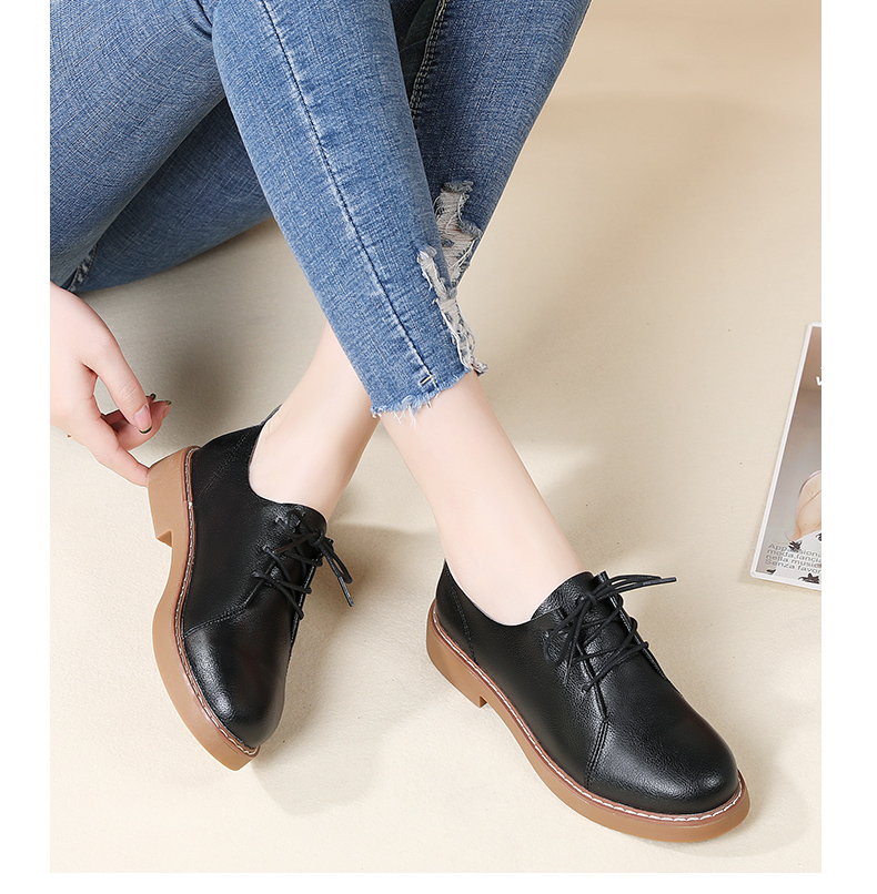 卡狮品女鞋皮鞋休闲鞋商务牛皮鞋马丁靴女士正装职业潮流时尚舒适透气