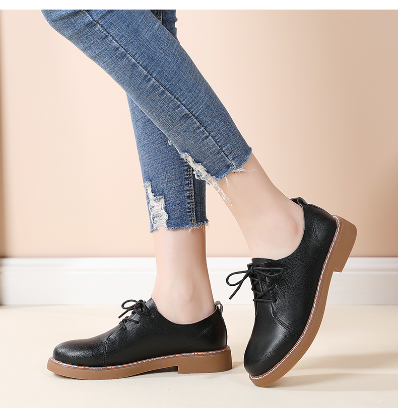 卡狮品女鞋皮鞋休闲鞋商务牛皮鞋马丁靴女士正装职业潮流时尚舒适透气