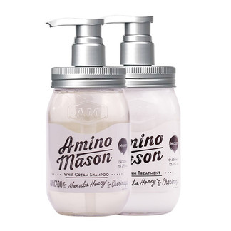 氨基研amino mason 滋养温和洁净保湿无硅油 洗发水+护发素450ml