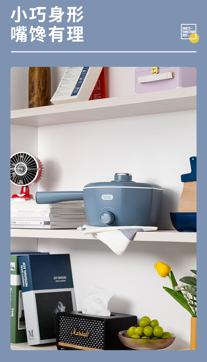 youlg阳朗网红款八角锅一体式不沾电火锅电煮锅yg9003无蒸笼