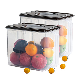 安买 抽拉式保鲜盒8L 2个装 大号 带把手 冰箱保鲜盒塑料密封收纳