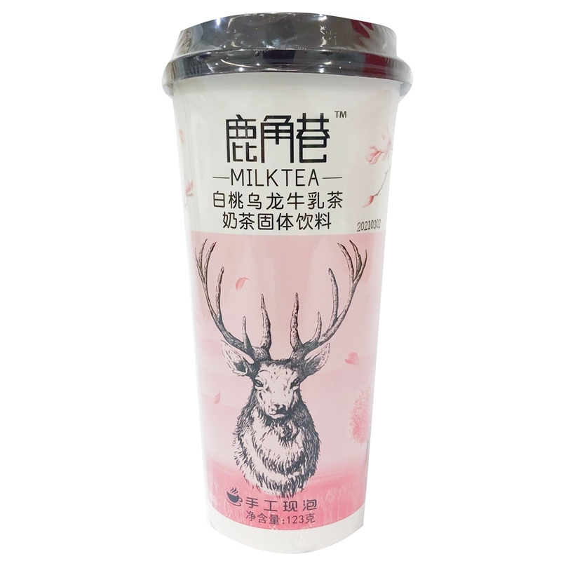 超级生活馆鹿角巷冲剂奶茶白桃乌龙牛乳茶123g编码704013
