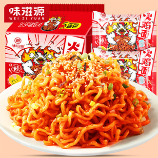 味滋源 韩式火鸡面112gx5包 网红速食炸酱面方便面干拌面【180327x5】